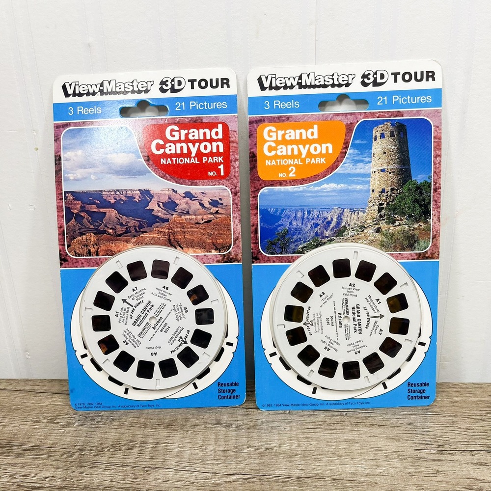 Vintage View-Master Grand Canyon National Park 3D Tour Reels No. 1 & 2 Set Tyco
